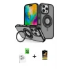 ieg™ iPhone 16 Pro Max Kılıf Nova Minimal Serisi - Siyah Buffer Cam Ekran Koruyucu + Raze Metal Kamera Lens - BZ