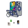 ieg™ iPhone 16 Pro Max Kılıf Nova Minimal Serisi - Siyah Buffer Hayalet Cam Ekran Koruyucu + Natural Grey Raze Metal Kamera Lens