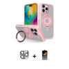 ieg™ iPhone 16 Pro Max Kılıf Nova Minimal Serisi - Siyah Buffer Hayalet Cam Ekran Koruyucu + Pers Alüminyum Kamera Lens - GI