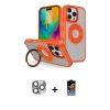 ieg™ iPhone 16 Pro Max Kılıf Nova Minimal Serisi - Siyah Buffer Hayalet Cam Ekran Koruyucu + Pers Alüminyum Kamera Lens - GI