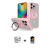 ieg™ iPhone 16 Pro Max Kılıf Nova Minimal Serisi - Siyah Buffer Hayalet Cam Ekran Koruyucu + Pers Alüminyum Kamera Lens - GS