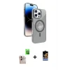 ieg™ iPhone 16 Pro Max Kılıf Nova Modern Prime - Siyah Buffer Hayalet Cam Ekran Koruyucu + Natural Grey Raze Metal Kamera Lens