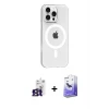 ieg™ iPhone 16 Pro Max Kılıf Pusula Form Özel Seri - Siyah Bilvis 5in1 5D Magic Hayalet Cam Ekran Koruyucu + Bilvis Titan Kamera Lens - TMGI