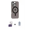 ieg™ iPhone 16 Pro Max Kılıf Pusula Form Özel Seri - Siyah Joko Magic 5D Cam + Bilvis Titan Kamera Lens - SH