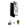 ieg™ iPhone 16 Pro Max Kılıf Pusula Form Serisi - Siyah Buffer Cam Ekran Koruyucu + Bilvis Titan Kamera Lens - GS