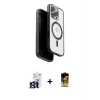 ieg™ iPhone 16 Pro Max Kılıf Pusula Form Serisi - Siyah Buffer Cam Ekran Koruyucu + Bilvis Titan Kamera Lens - TMGI