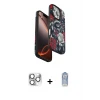 ieg™ iPhone 16 Pro Max Kılıf Siluet Doku - Siyah Joko Magic 5D Cam + Pers Alüminyum Kamera Lens - GS