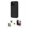 ieg™ iPhone 16 Pro Max Kılıf Vadi Çizgi Prime - Siyah 3D Antistatik Mat Seramik Nano Ekran Koruyucu + Raze Metal Kamera Lens - CLTM