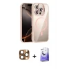 ieg™ iPhone 16 Pro Max Kılıf Yadigar Asil Koleksiyonu - Siyah Bilvis 5in1 5D Magic Hayalet Cam Ekran Koruyucu + Pers Alüminyum Kamera Lens - CLTM