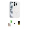 ieg™ iPhone 16 Pro Max Kılıf Yankı Form Serisi - Siyah Buffer Cam Ekran Koruyucu + Natural Grey Raze Metal Kamera Lens