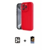ieg™ iPhone 16 Pro Max Kılıf Yankı Yansıma Özel Seri - Siyah Buffer Hayalet Cam Ekran Koruyucu + PVD Metal Kamera Lens - GD