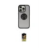 ieg™ iPhone 16 Pro Max Kılıf Yörünge Çizgi - Siyah Buffer Cam Ekran Koruyucu