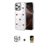 ieg™ iPhone 16 Pro Max Kılıf Yörünge Form - Siyah Buffer Cam Ekran Koruyucu + Gümüş Pers Alüminyum Kamera Lens
