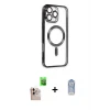 ieg™ iPhone 16 Pro Max Nova Işık Özel Seri - Siyah Joko Magic 5D Cam + Natural Grey Raze Metal Kamera Lens
