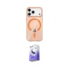 ieg™ iPhone 17 Pro Max Kılıf Pusula Form Özel Seri - Siyah Bilvis 5in1 5D Magic Hayalet Cam Ekran Koruyucu