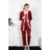 ieg ™ Kadın 3lü Bordo Sabahlık Takım