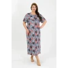 ieg ™ Kadın Büyük Beden Kısa Kol Somon Anne Gecelik