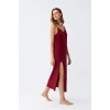 ieg ™ Kadın İp Askılı Bordo Uzun Gecelik