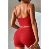 ieg™ Kadın Kırmızı Şortlu Kaşkorse Gecelik Takım