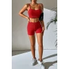 ieg™ Kadın Kırmızı Şortlu Kaşkorse Gecelik Takım