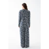 ieg ™ Kadın Lacivert “Paris” Yazı Desenli Düğmeli Pamuklu Pijama Takımı