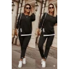 ieg™ Kadın Uzun Kollu Bisiklet Yaka Yandan Fermuarlı Viskon Iki Iplik Bluz Ve Pantolon Ikili Takım