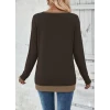 ieg™ Kadın Uzun Kollu V Yakalı Yandan Düğmeli Yün Viskon Bluz