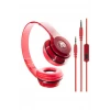 İEG® Kırmızı Kulak Üstü Portatif Katlanır Stereo Kulaklık