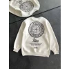 ieg™ Kışlık Bisiklet Yaka Ön Ve Arka Baskılı SweatShirt - Beyaz