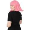 ieg™  Küt Kahküllü Fiber Sentetik Peruk - Şeker Pembe