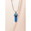 İEG Kyanit Doğal Taşı Zincirli El Yapımı Tasarımlı Kolye Uç: 3,5 cm Zincir: 20 cm Kutulu