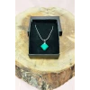 İEG Malakit Doğal Taşı Zincirli El Yapımı Kolye Uç: 1,5 cm Zincir: 20 cm Kutulu