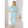 ieg™ Mavi Penye Pijama Takımı - 1631