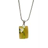 İEG Moldavit Doğal Taşı Zincirli El Yapımı Kolye Uç: 2 cm Zincir: 20 cm Kutulu
