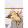 Natural Ahşap Elbise Askısı 12 ADET Montague Design 719133