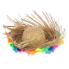 ieg™ Natural Renkli Püsküllü Örme Hasır Hawaii Şapka
