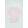 ieg™ Organik Natural Basic Style Kruvaze Uzun Kol Body BS17102 Pembe