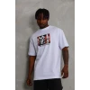 ieg™      Oversize Baskılı Bisiklet Yaka T-Shirt - Beyaz -
