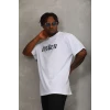 ieg™      Oversize Baskılı Bisiklet Yaka T-Shirt - Beyaz -