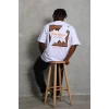 ieg™      Oversize Baskılı Bisiklet Yaka T-Shirt - Beyaz -