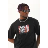 ieg™      Oversize Baskılı Bisiklet Yaka T-Shirt - Siyah -