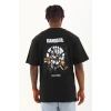 ieg™      Oversize Baskılı Bisiklet Yaka T-Shirt - Siyah -