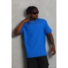 ieg™      Oversize Düz Bisiklet Yaka T-Shirt - Mavi -