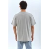 ieg™      Oversize Taşlı Bisiklet Yaka T-Shirt - Gri -