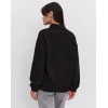 ieg™ Oversize Yarım Farmuarlı Yakalı Basic SweatShirt - Siyah