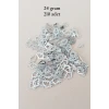 İEG Oya Abiye Bileklik Kolye Pleksi Metalik Plastik Pul Gümüş Renk 24 gram 210 adet - BNC573