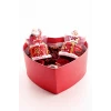 ieg ™ Özel Kalp Kutu İçinde 2 Adet Noel Baba  Kar Küresi 6,5 cm ve Kuru Gül