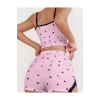 ieg™ Pembe Kalp Desenli Askılı Şortlu Pijama Takım