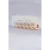 ieg™ Pirinç Gold Renk Oval Küpe Seti