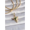 ieg™ Pirinç Gold Renk Zirkon Taşlı 3D Üçgen Model Ajda Charm